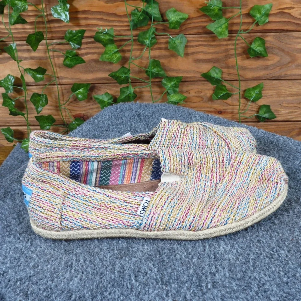Toms Classic Alpargata‎ Espadrille Women Flat Loafer Size 8 Casual Multi-Color